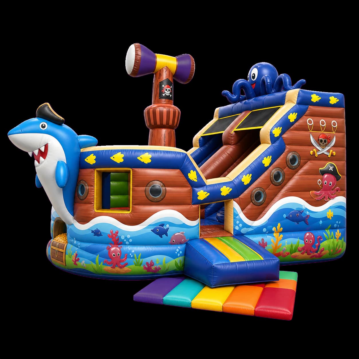 3D Illustration der Oktopus Schiff Hüpfburg